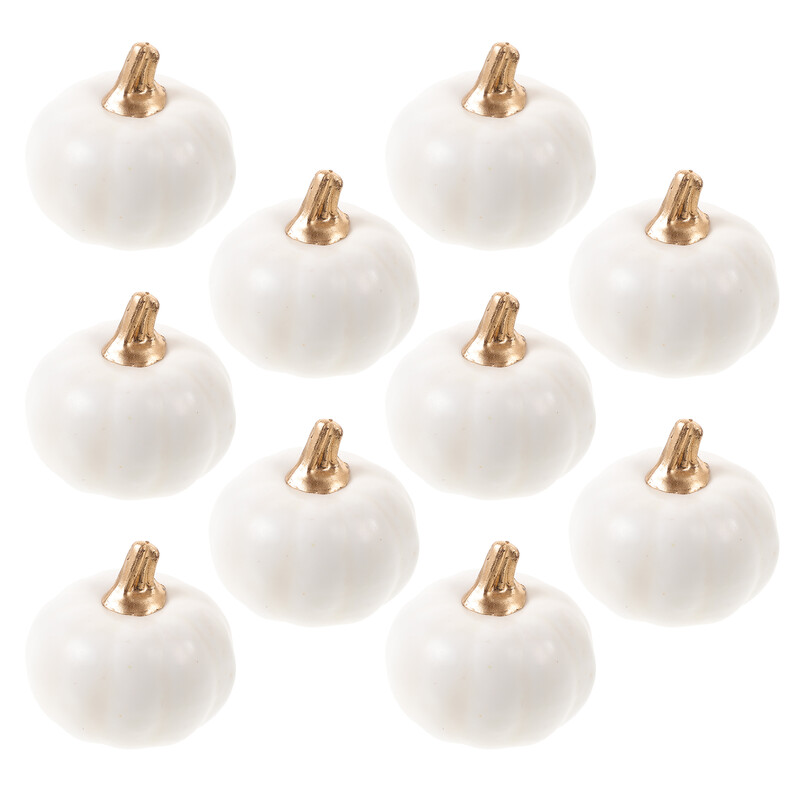 10 gab. Simulēti ķirbju modeļu dekorēšanas rekvizīti balti mazi komplekti 10 gab rudens mini ķirbji Helovīna putu viltotu putu dekori