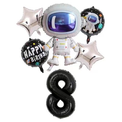 Προμήθειες για πάρτι στο Outer Space Θέμα Astronaut Planet Παιδιά Σετ σερβίτσιο μιας χρήσης σερβίτσιο μιας χρήσης Πιάτα Φλιτζάνια χαρτοπετσέτες Διακοσμητικό πανό