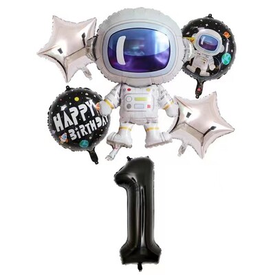 Προμήθειες για πάρτι στο Outer Space Θέμα Astronaut Planet Παιδιά Σετ σερβίτσιο μιας χρήσης σερβίτσιο μιας χρήσης Πιάτα Φλιτζάνια χαρτοπετσέτες Διακοσμητικό πανό