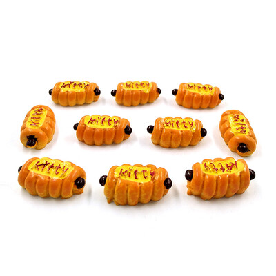 10 db szimulációs étel kis torta kenyér mesterséges miniatűr figura barkácsház kiegészítők baba lakberendezési dekoráció gyanta kézműves