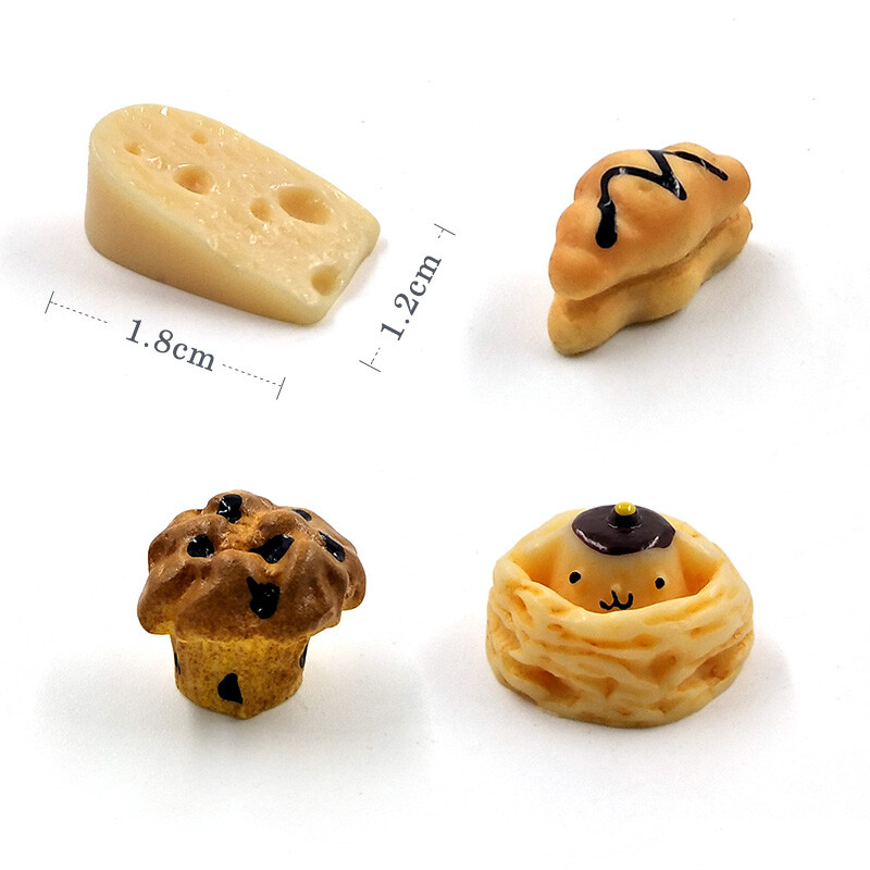 10 db szimulációs étel kis torta kenyér mesterséges miniatűr figura barkácsház kiegészítők baba lakberendezési dekoráció gyanta kézműves