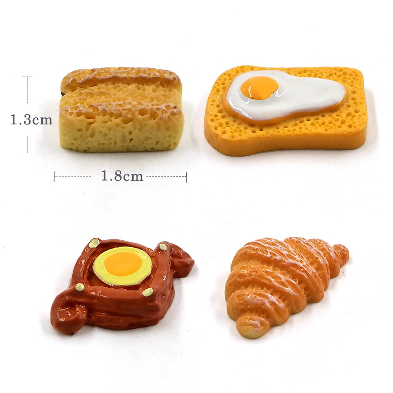 10 db szimulációs étel kis torta kenyér mesterséges miniatűr figura barkácsház kiegészítők baba lakberendezési dekoráció gyanta kézműves