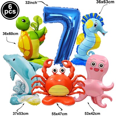 Ocean Party Επιτραπέζια Πιάτα Χαρτοπετσέτες Χάρτινα κύπελλα με θέμα τα ζώα της θάλασσας Σερβίτσιο μίας χρήσης Διακοσμήσεις για πάρτι γενεθλίων Baby Shower