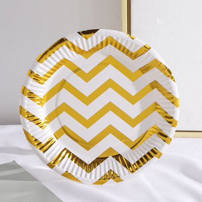 10 τμχ/Σετ 7 ιντσών Bronzing Golden Dots Party Σετ επιτραπέζιων σκευών μιας χρήσης Προμήθειες διακόσμησης πάρτι Προμήθειες γάμου