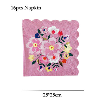 Χάρτινα πιάτα Retrol Flower Cups Γενέθλια & Γάμος Κήπος Διακόσμηση χάρτινου ποτηριού για σετ επιτραπέζιων σκευών μιας χρήσης