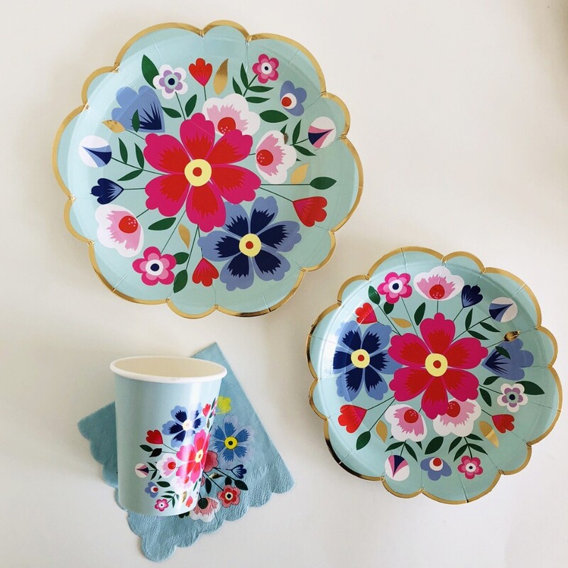 Χάρτινα πιάτα Retrol Flower Cups Γενέθλια & Γάμος Κήπος Διακόσμηση χάρτινου ποτηριού για σετ επιτραπέζιων σκευών μιας χρήσης