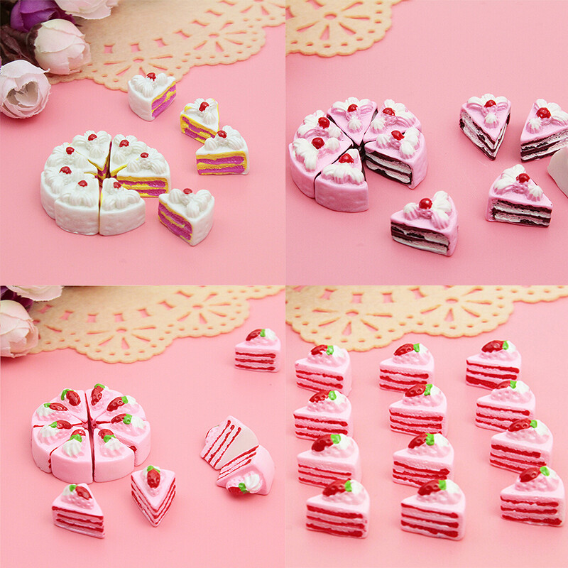 10 τμχ DIY New Cabochons Crafts Flower Triangle Cake Resin Flatback Scrapbooking