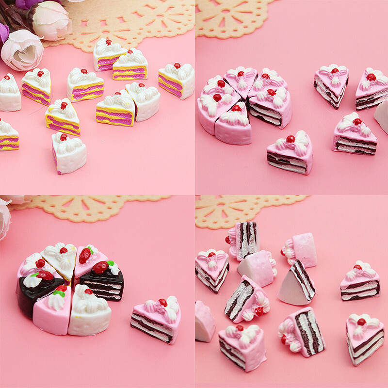 10 τμχ DIY New Cabochons Crafts Flower Triangle Cake Resin Flatback Scrapbooking