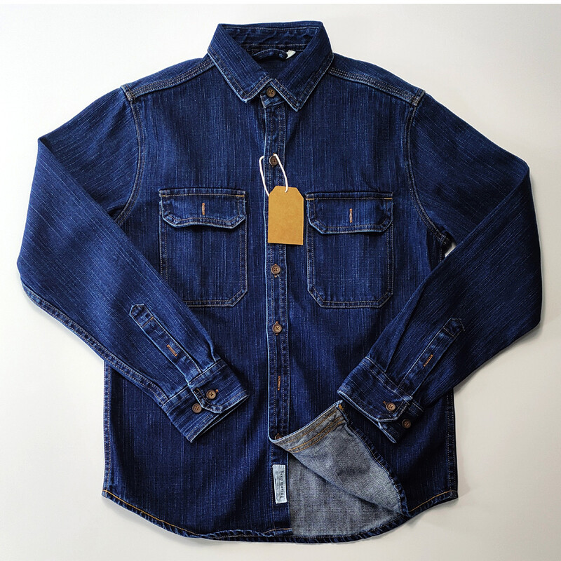 17 oz, smags bambusa mezgls, kokvilnas džinsa krekli vīriešiem rudens pavasaris, amerikāņu vintage, ikdienišķs, izturīgs, ciets darba apģērbs, džinsi, mēteļi