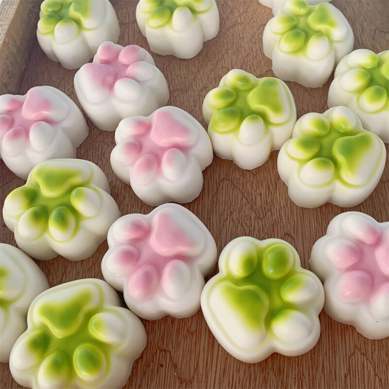 Gheara de pisică Matcha roz Pulverizare vopsea cu gradient moale Artizanat cadou mic Jeleu Joacă cu revenire lentă Recuzită DIY Model liniștitor