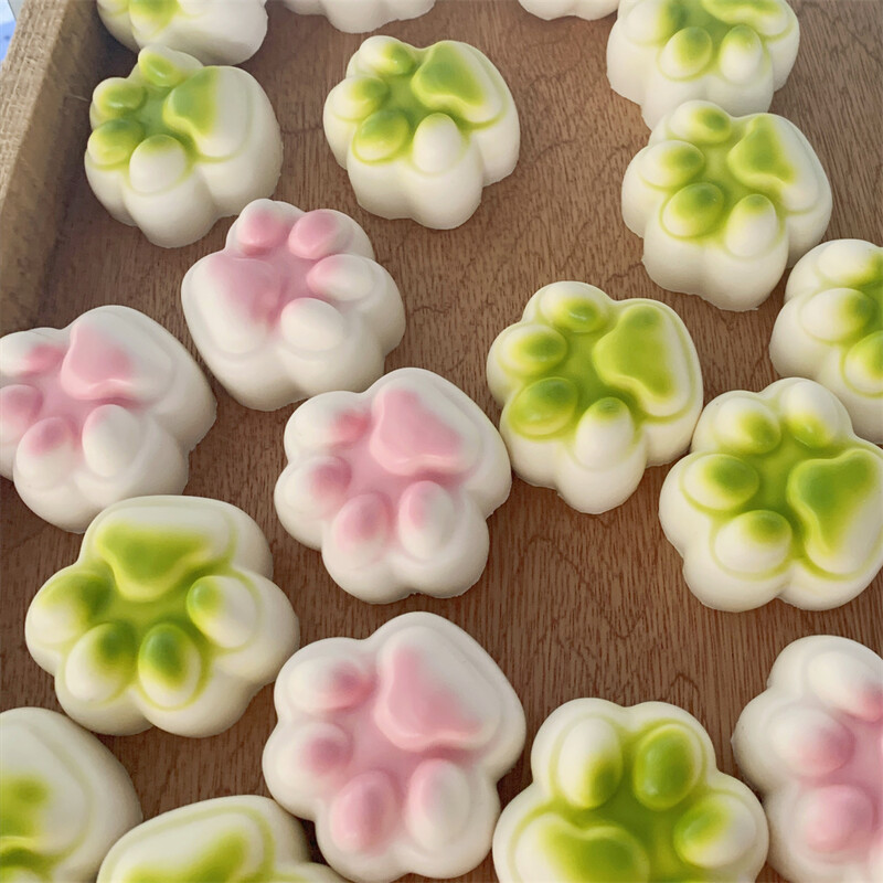 Gheara de pisică Matcha roz Pulverizare vopsea cu gradient moale Artizanat cadou mic Jeleu Joacă cu revenire lentă Recuzită DIY Model liniștitor