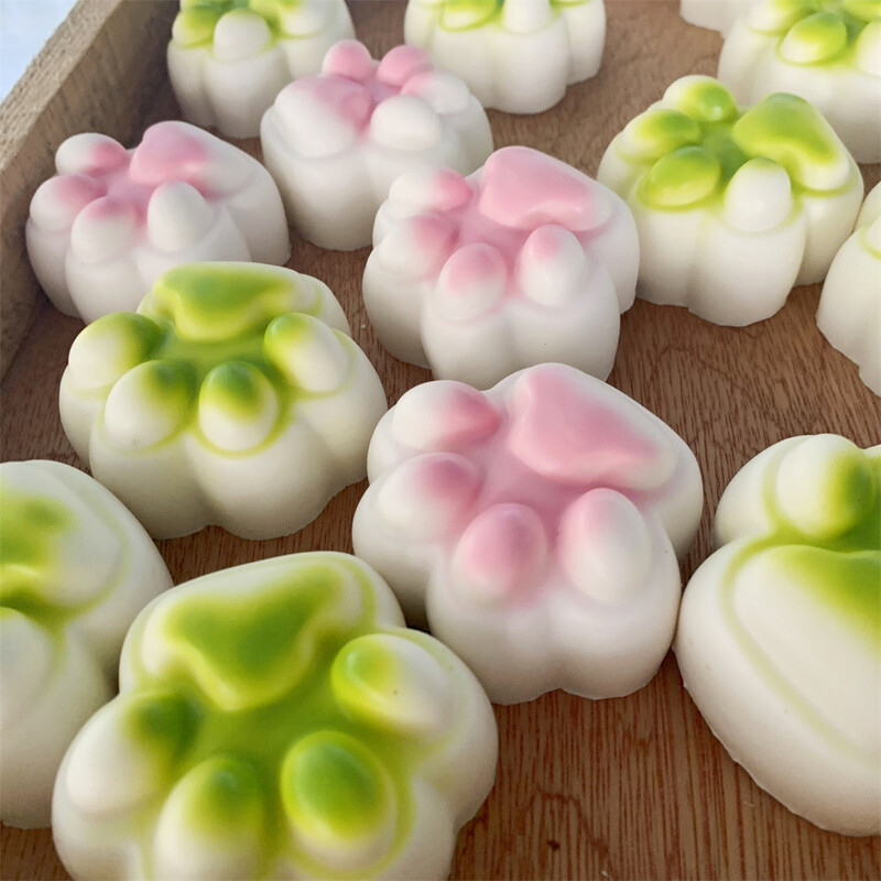 Gheara de pisică Matcha roz Pulverizare vopsea cu gradient moale Artizanat cadou mic Jeleu Joacă cu revenire lentă Recuzită DIY Model liniștitor