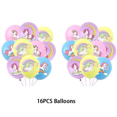 Vienradža galda piederumu komplekts Meitene Unicorn tēma Papīra krūzes Šķīvji Baloni Dekors Priecīgs fons Ballīšu piederumi Bērniem Labvēlības Dāvana