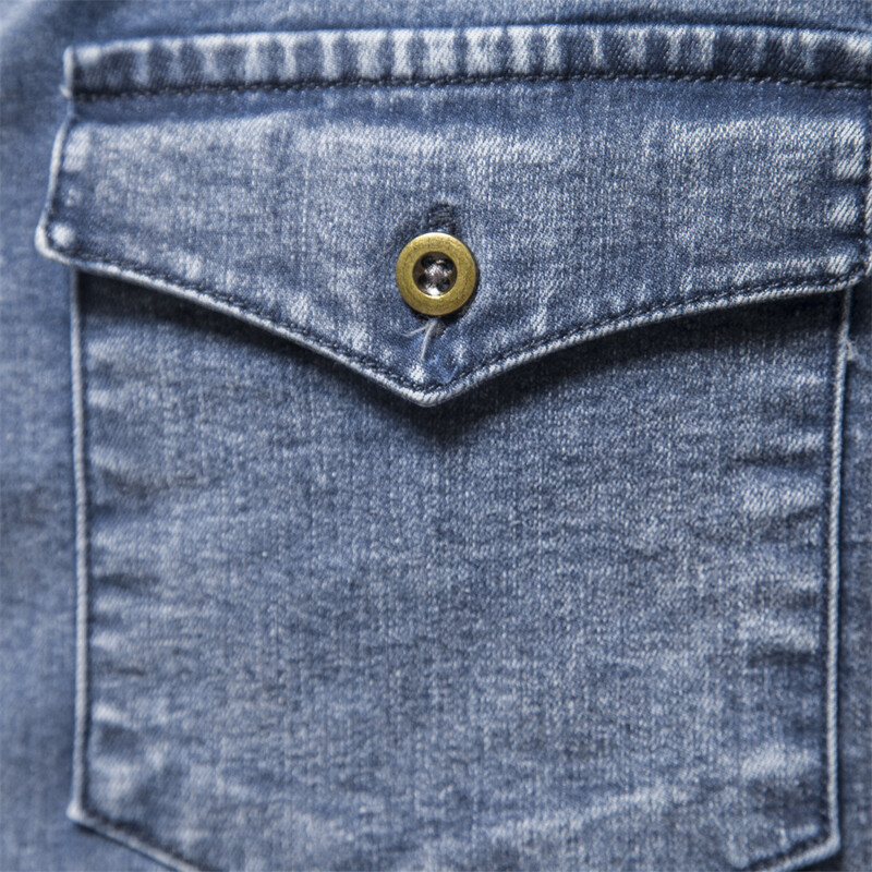 AIOPESON kokvilnas vīriešu džinsa krekli vienkrāsainos divkabatās ikdienas vīriešu kovboju krekli Jauni rudens plāni, kvalitatīvi krekli vīriešiem