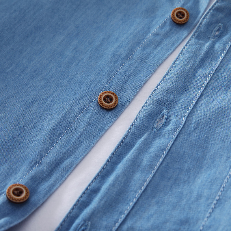 Jauns modes džinsa krekls Vīriešu darba apģērbs krekls ar garām piedurknēm Pavasara un rudens apģērbs Eiropas un Amerikas mazgāšanas krekls Izmērs XL-8XL