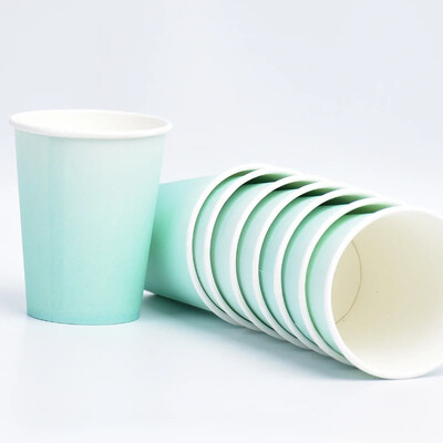 8 τμχ/σετ Παστέλ Παστέλ Χάρτινα Κύπελλα Παστέλ μιας χρήσης Επιτραπέζια σκεύη Μπλε ροζ Προμήθειες για πάρτι γενεθλίων Ντους μωρού Βάπτιση Αποκάλυψη φύλου