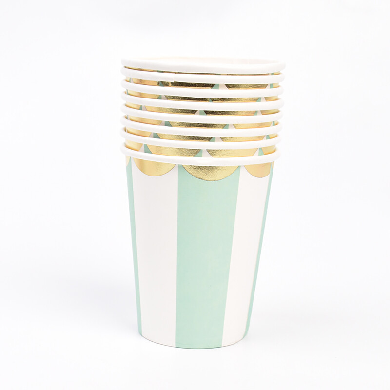 8 τμχ/σετ Παστέλ Παστέλ Χάρτινα Κύπελλα Παστέλ μιας χρήσης Επιτραπέζια σκεύη Μπλε ροζ Προμήθειες για πάρτι γενεθλίων Ντους μωρού Βάπτιση Αποκάλυψη φύλου