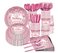 Rozā dimanta daudz laimes dzimšanas dienā bērnu dušas ballīšu rotājumi Galdauts Reklāmkarogs Galda piederumi Meiteņu līgavas dušas piederumi pieaugušajiem