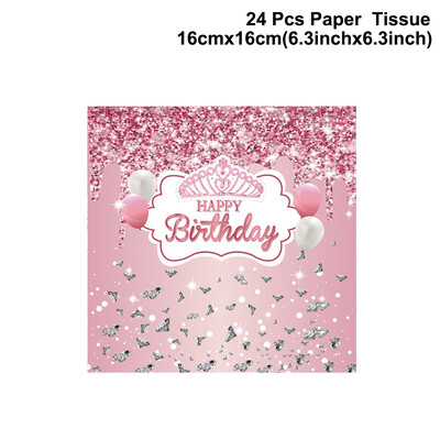 Rozā dimanta daudz laimes dzimšanas dienā bērnu dušas ballīšu rotājumi Galdauts Reklāmkarogs Galda piederumi Meiteņu līgavas dušas piederumi pieaugušajiem