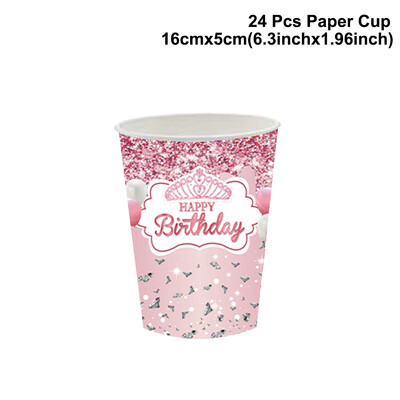 Rozā dimanta daudz laimes dzimšanas dienā bērnu dušas ballīšu rotājumi Galdauts Reklāmkarogs Galda piederumi Meiteņu līgavas dušas piederumi pieaugušajiem