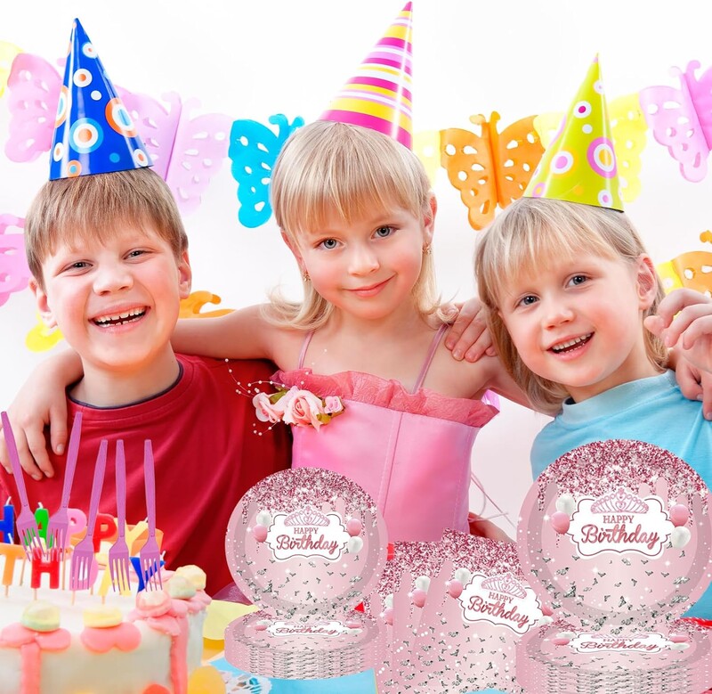 Rozā dimanta daudz laimes dzimšanas dienā bērnu dušas ballīšu rotājumi Galdauts Reklāmkarogs Galda piederumi Meiteņu līgavas dušas piederumi pieaugušajiem