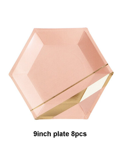 Μαύρη σειρά Gold Blocking Επιτραπέζια σκεύη μιας χρήσης Χάρτινα πιάτα Χαρτοπετσέτες Φλιτζάνια Καλαμάκια για πάρτι γενεθλίων Διακόσμηση Πρωτοχρονιάς γάμου