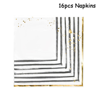 Μαύρο αλουμινόχαρτο χρυσό Σετ επιτραπέζια σκεύη μιας χρήσης Χάρτινα πιάτα Χαρτοπετσέτες Κύπελλα Χαρτοπετσέτες Χριστουγεννιάτικα πάρτι γενεθλίων Στολισμός γάμου Χριστουγεννιάτικες προμήθειες
