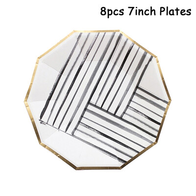 Μαύρο αλουμινόχαρτο χρυσό Σετ επιτραπέζια σκεύη μιας χρήσης Χάρτινα πιάτα Χαρτοπετσέτες Κύπελλα Χαρτοπετσέτες Χριστουγεννιάτικα πάρτι γενεθλίων Στολισμός γάμου Χριστουγεννιάτικες προμήθειες