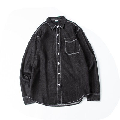 Ανοιξιάτικο φθινόπωρο μοντέρνο πουκάμισο Cowboy Ανδρικά ρούχα εργασίας Ιαπωνίας ρετρό μακρυμάνικο καθαρό 100% βαμβακερό πουκάμισο τζιν Casual Coups