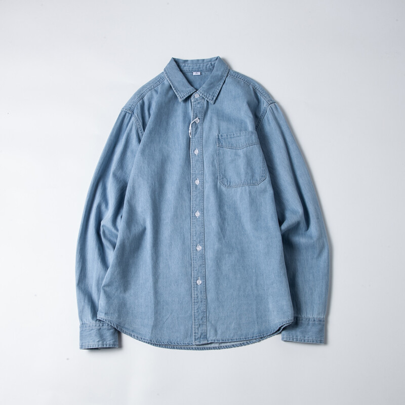 Ανοιξιάτικο φθινόπωρο μοντέρνο πουκάμισο Cowboy Ανδρικά ρούχα εργασίας Ιαπωνίας ρετρό μακρυμάνικο καθαρό 100% βαμβακερό πουκάμισο τζιν Casual Coups