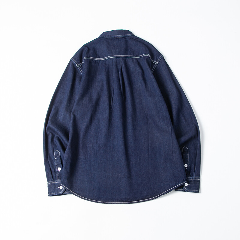 Ανοιξιάτικο φθινόπωρο μοντέρνο πουκάμισο Cowboy Ανδρικά ρούχα εργασίας Ιαπωνίας ρετρό μακρυμάνικο καθαρό 100% βαμβακερό πουκάμισο τζιν Casual Coups