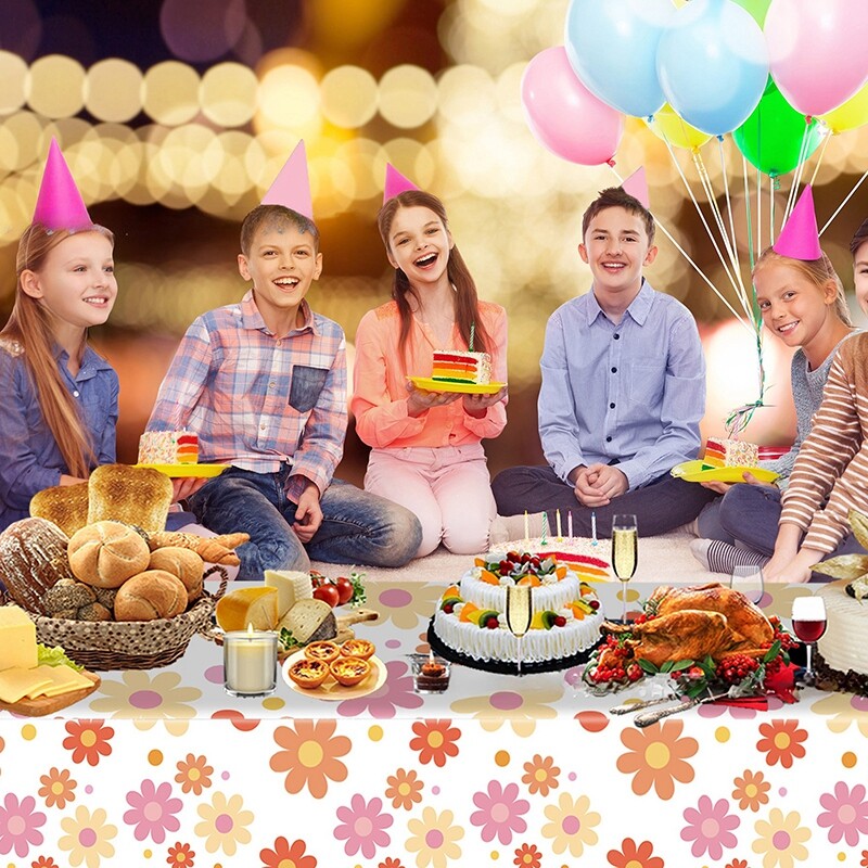 24 τμχ 7/9 ιντσών ροζ θέμα μαργαρίτας Επιτραπέζιο σκεύος μιας χρήσης Πιάτο λουλουδιών Καλαμάκια από χαρτοπετσέτα Πανό για πάρτι γενεθλίων Baby shower διακόσμηση γάμου