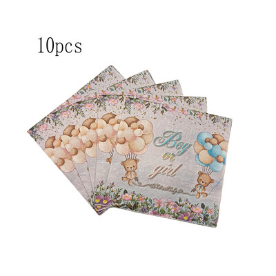 Jauks mazais lācis vienreizlietojamie galda piederumi Papīra šķīvis Papīra glāze Salvete Papīrs Salmu bērnu duša Daudz laimes dzimšanas dienā Piknika ballītes dekors