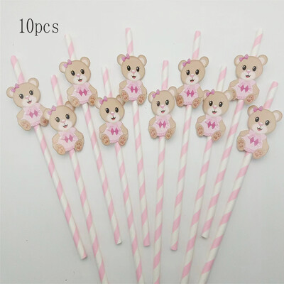 Jauks mazais lācis vienreizlietojamie galda piederumi Papīra šķīvis Papīra glāze Salvete Papīrs Salmu bērnu duša Daudz laimes dzimšanas dienā Piknika ballītes dekors