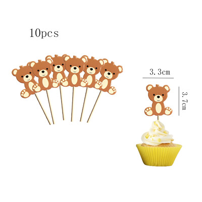 Jauks mazais lācis vienreizlietojamie galda piederumi Papīra šķīvis Papīra glāze Salvete Papīrs Salmu bērnu duša Daudz laimes dzimšanas dienā Piknika ballītes dekors