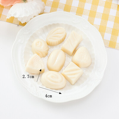 Szimulált tiszta fekete csokoládé, mogyoró, fehér, barna, rum ízű, desszert, pékség, kávézó, hamis étel 8 db/készlet