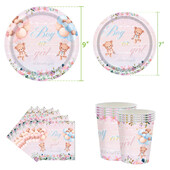 Μαχαιροπήρουνα μιας χρήσης με θέμα Disney Bear, σετ πάρτι που αποκαλύπτει το φύλο