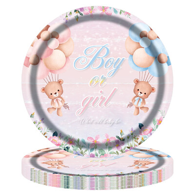 Μαχαιροπήρουνα μιας χρήσης με θέμα Disney Bear, σετ πάρτι που αποκαλύπτει το φύλο