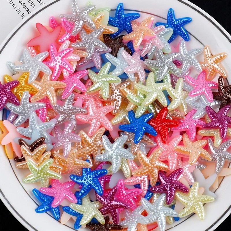 20 mm jūraszvaigznes pērļu imitācijas aksesuāri ABS pērļu imitācijas īpašas formas roku darbs rotaslietas DIY matu aksesuāri matu sprādzes