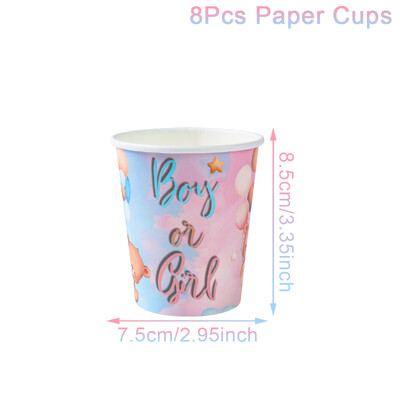 Το φύλο αρκουδάκι αποκαλύπτει σετ σερβίτσιων μιας χρήσης για ντους μωρών Ροζ μπλε πετσέτα για αγόρι ή κορίτσι Προμήθειες για πάρτι για πολλά γενέθλια