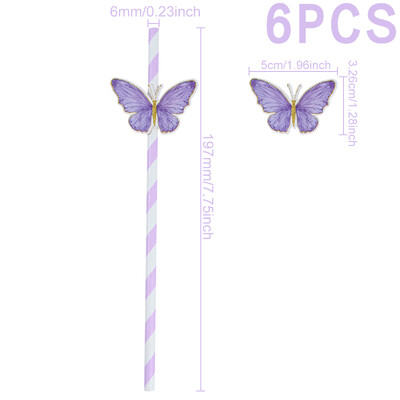 Lila pillangós eldobható étkészlet dekoratív pillangós születésnapi parti dekoráció lányoknak babazuhany Ajándék pillangók dekoráció
