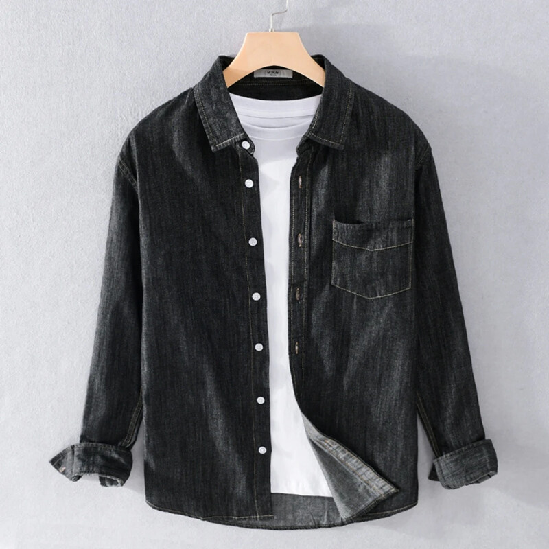 Ανδρικά τζιν πουκάμισα βαμβακερά μακρυμάνικα φθινοπωρινά φαρδιά πουκάμισα casual ανδρικά ρούχα Πρωτοχρονιάτικα δώρα μόδας ανοιξιάτικα μπλουζάκια για άνδρες
