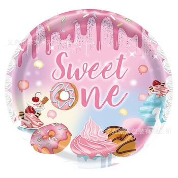 Sweet One Birthday Donuts Σετ επιτραπέζιων σκευών μιας χρήσης 1st Birthday Donuts Theme Party Happy Donut First Birthday Party Decor