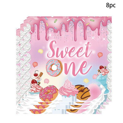 Sweet One Birthday Donuts Σετ επιτραπέζιων σκευών μιας χρήσης 1st Birthday Donuts Theme Party Happy Donut First Birthday Party Decor