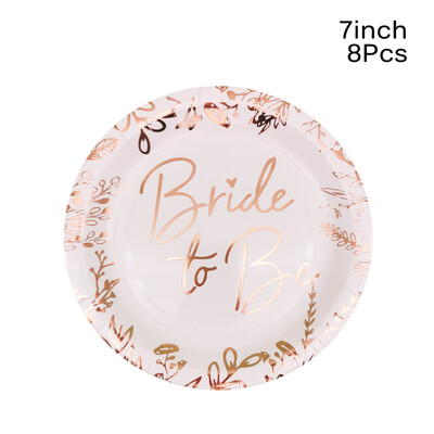 8 vnt Bride to Be Popieriniai lėkštės Puodeliai Stalo reikmenys Mergvakaris Vestuvių dušas Vestuvių dekoravimo reikmenys Namų vakarėlio dekoravimas