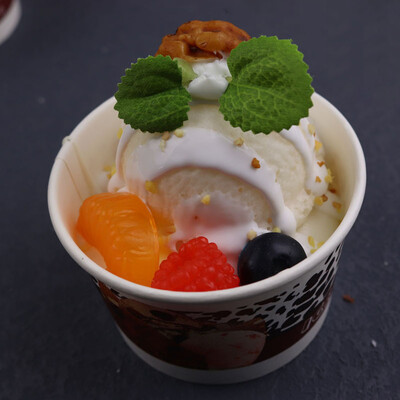 Imitēta saldējuma modeļa konusa deserta šokolādes saldējuma veikala dekorēšana viltotu augļu saldējuma rekvizītu dekorācijas modelis DIY