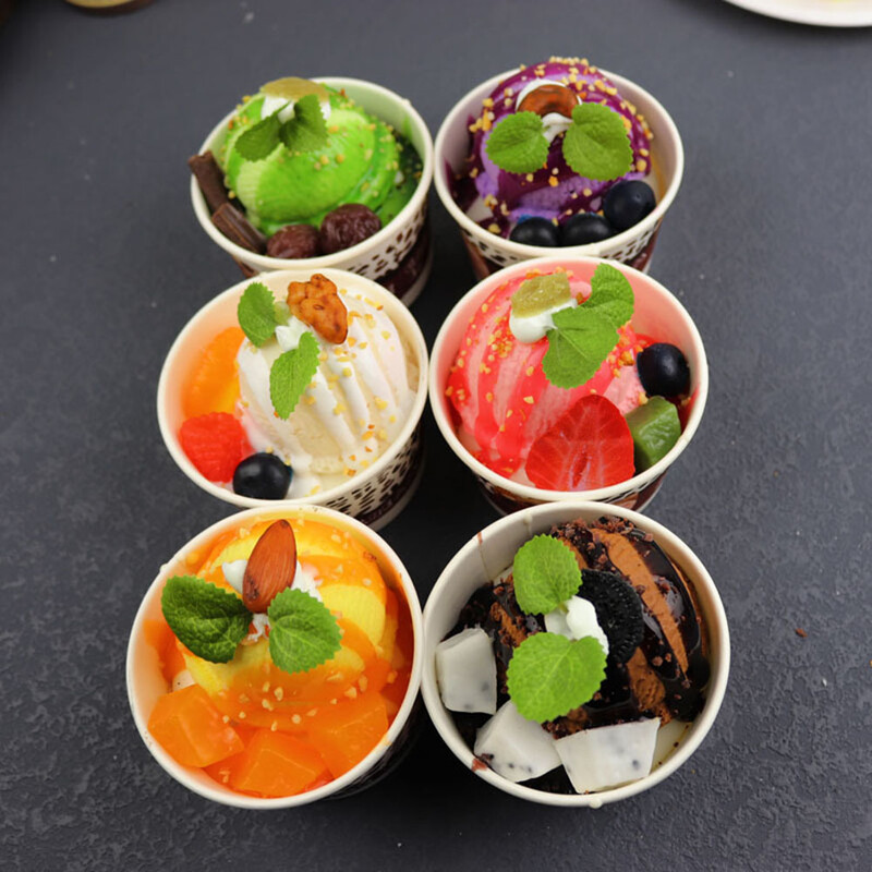 Imitēta saldējuma modeļa konusa deserta šokolādes saldējuma veikala dekorēšana viltotu augļu saldējuma rekvizītu dekorācijas modelis DIY