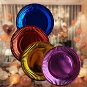 7 collu 50 gab vienreizlietojamie svinību trauki, zelta kartīšu papīra šķīvis, podiņu izkārtojums, sarkanzils rožu zelts, rezerves daļas, jauns