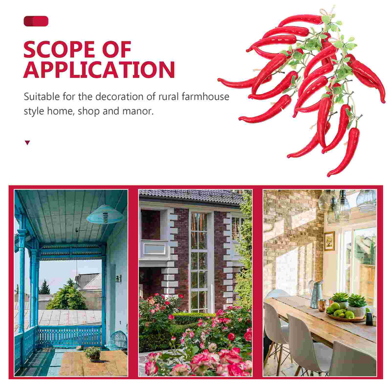 2 stygų modeliavimas raudonas ilgas pipiras Pepperoncini Chiltepin modeliai kabantys pipirai dekoro daržovės