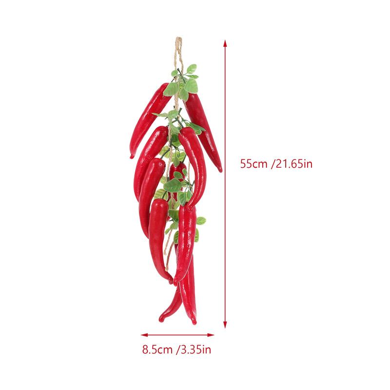 2 stygų modeliavimas raudonas ilgas pipiras Pepperoncini Chiltepin modeliai kabantys pipirai dekoro daržovės